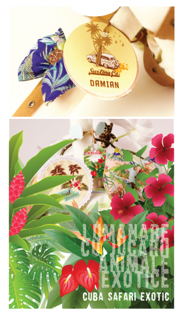 Lumanare de botez unisex, exotica, tematica Havana, 65x4 cm, Mama Girafa  5